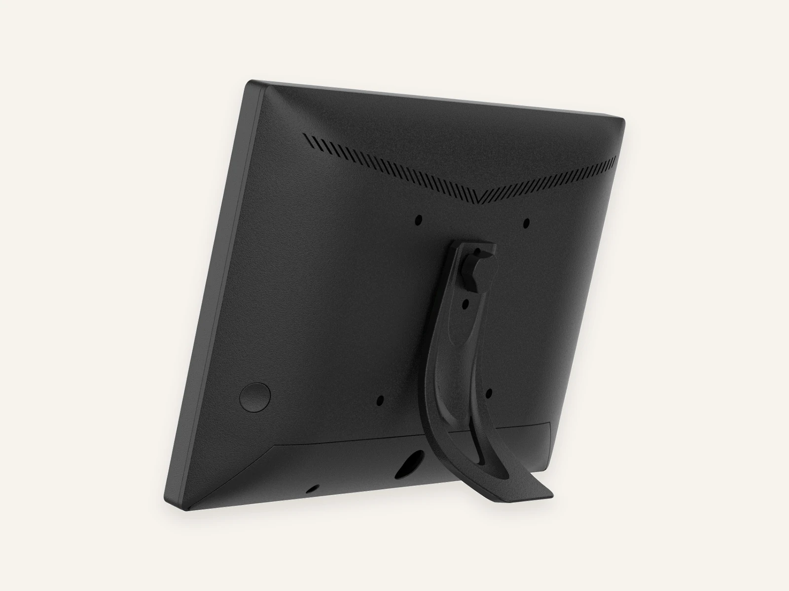 Black rear housing at an angle — not a side profile.